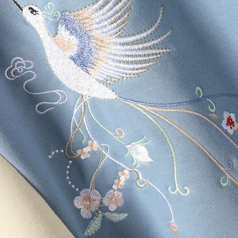 Embroidery Loose Hoodie Vintage Sweatshirt Dress - image 7