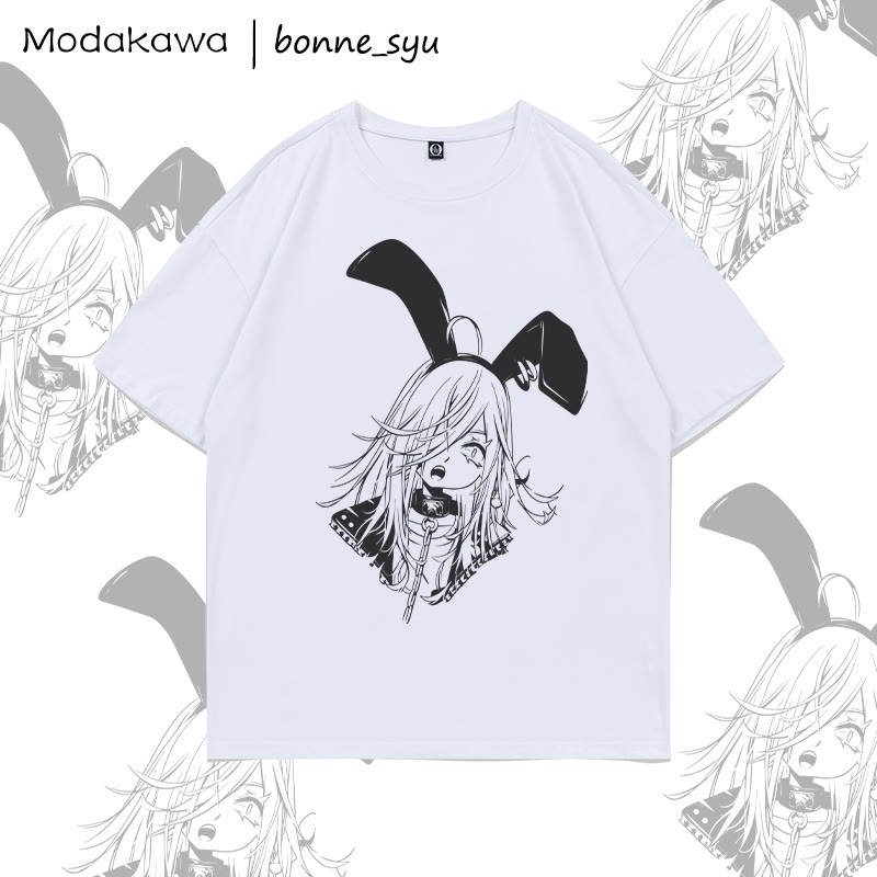 MODAKAWA X bonne_syu Gothic Bunny Girl Graphic T-shirt - White - 5XL - image 4