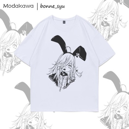 MODAKAWA X bonne_syu Gothic Bunny Girl Graphic T-shirt - White - 5XL - image 4