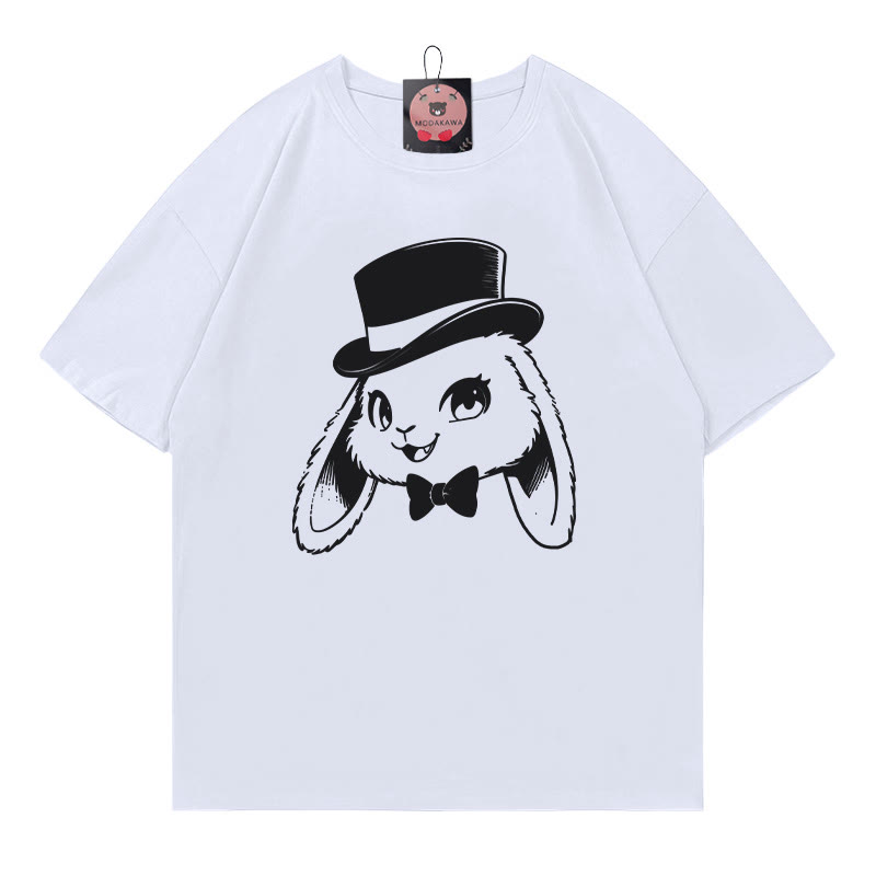 IMODAKAWA Classy Bunny Print T-shirt - White - 5XL - image 3