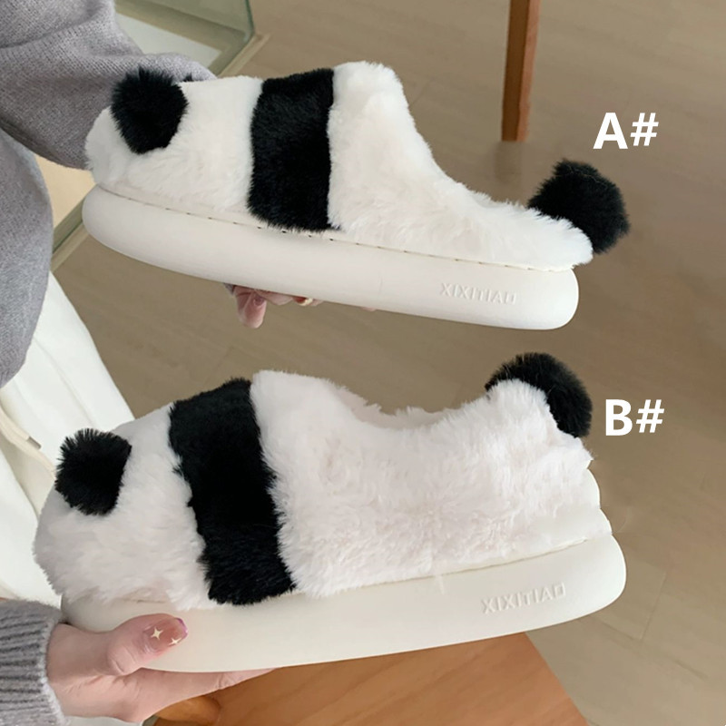 Lovely Cartoon Panda Fuzzy Ball Plush Slippers - image 8