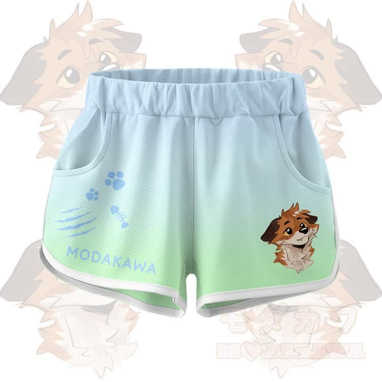 MODAKAWA X atka Fox Graphic Crop Tank Sport Top Shorts Bikini Matching Outfit - Green Shorts - 5XL - image 6