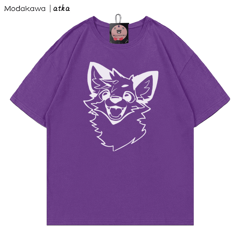MODAKAWA X atka Fox Print T-shirt - Purple - 5XL - image 8