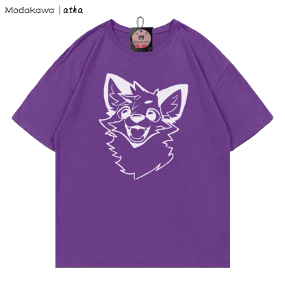 MODAKAWA X atka Fox Print T-shirt - Purple - 5XL - image 8