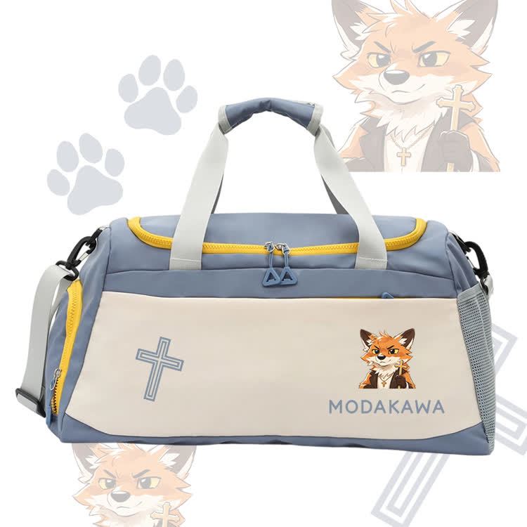 Smile Fox Cross Graphic Modakawa Large Capacity Sports Gym Duffel Bag - Blue - 55*28*26 cm - image 5