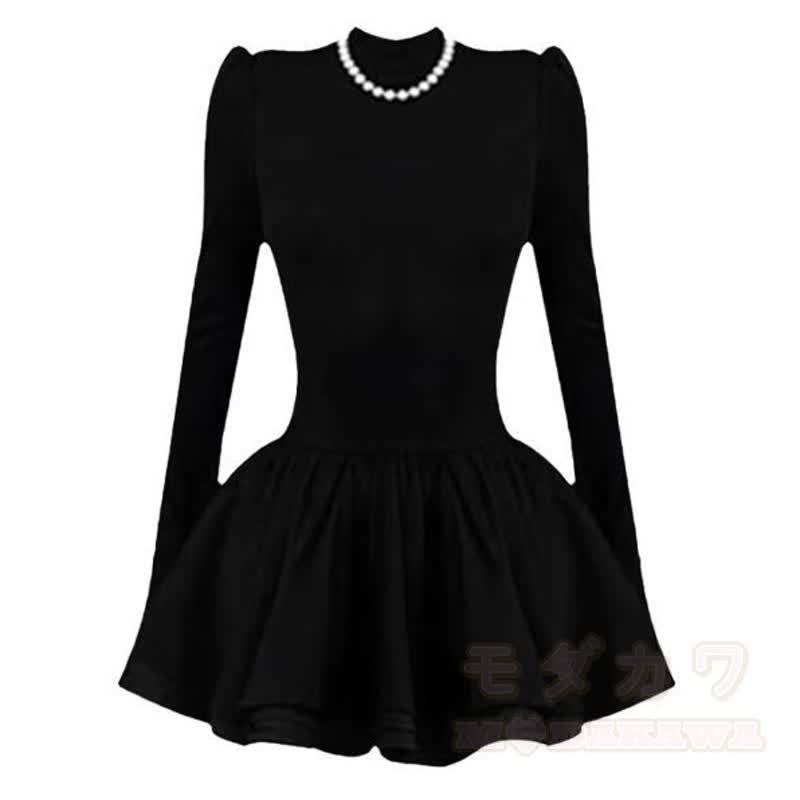 Vintage Coffee Blazer Black Swing Dress Two Pieces Set - Dress - 4XL - image 6
