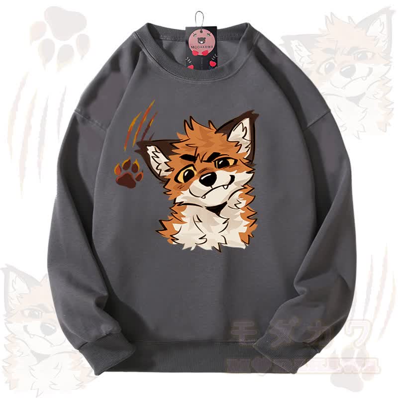 MODAKAWA X atka Fox Graphic Unisex Sweatshirt - Dark Grey - 3XL - image 11