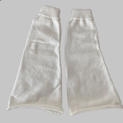 JK Pure Color Knit Leg Warmers - White - One Size - image 11