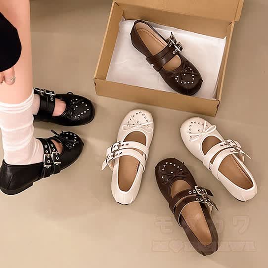 Cross Strap Studded Mary Jane Shoes - image 11