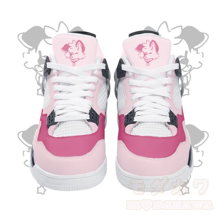 MODAKAWA X popipeko Puppy Graphic Lace Up Sports Air Cushion Shoes - Pink - 48 - image 7