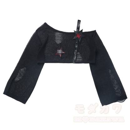 Gothic Sheer Mesh Top Plaid Dress Two Pieces Set - image 9