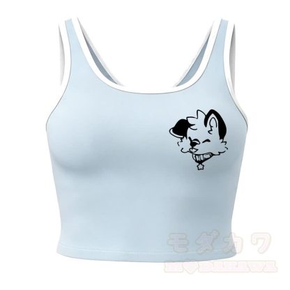 MODAKAWA X popipeko Dog Print Cami Top Split Skort Two Pieces Set - Blue Top - 2XL - image 13