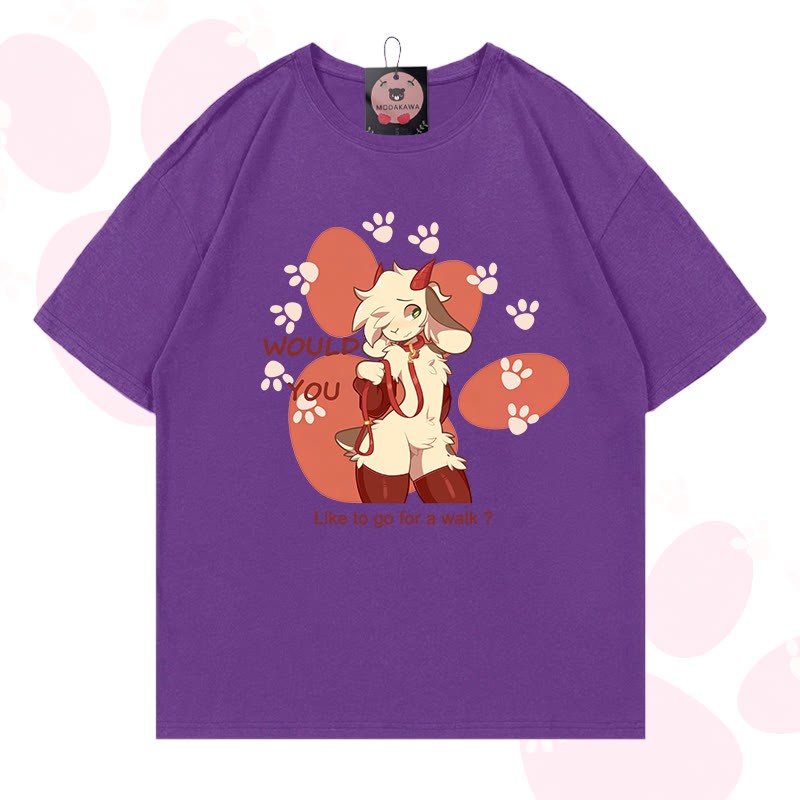 MODAKAWA X zarckets Goat Graphic 100% Cotton T-shirt - Purple - 5XL - image 19