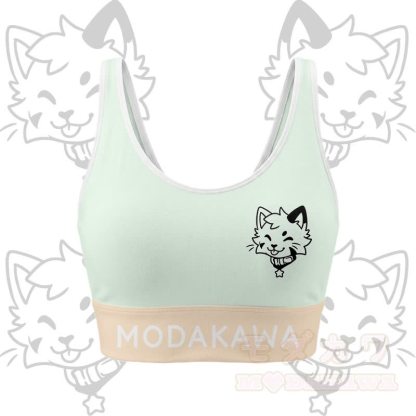 Kitty Graphic Crop Tank Sport Top Shorts Bikini Modakawa Matching Outfit - Green Top - 5XL - image 5
