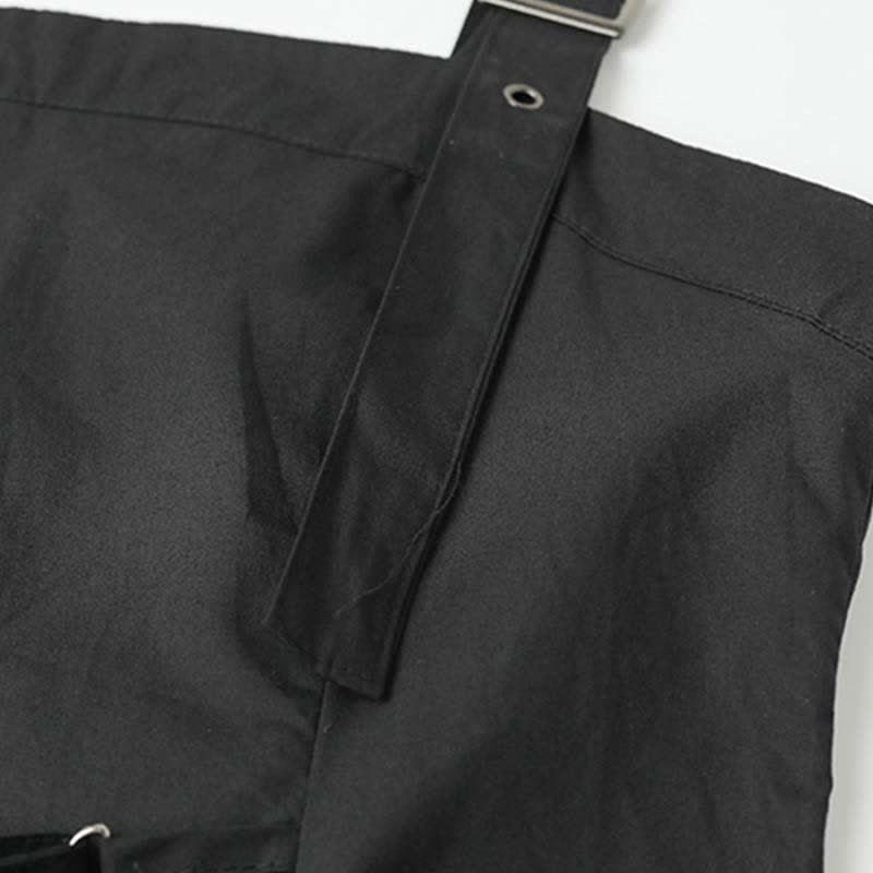 Cross Short Hoodie Lace Up Irregular Slip Dress Matching Outfit - image 9