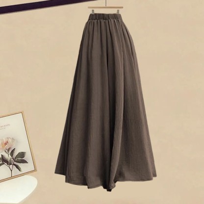 Knit Sweater Cardigan Sweater Wide Leg Pantskirt Matching Outfit - Pantskirt - XL - image 4