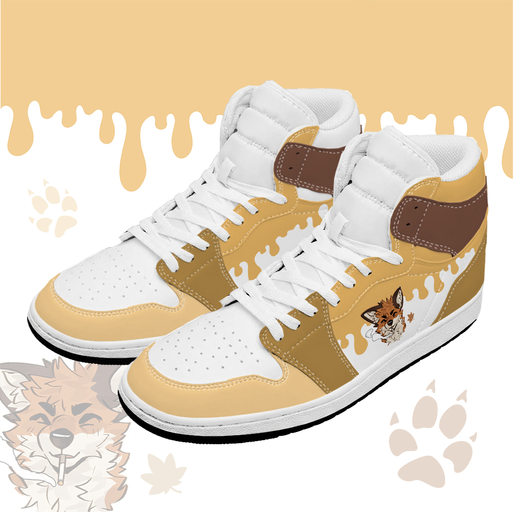 MODAKAWA X atka Smoking Fox Graphic High Top Canvas Shoes - Yellow - 48 - image 2