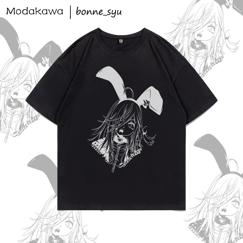 MODAKAWA X bonne_syu Gothic Bunny Girl Graphic T-shirt - Black - 5XL - image 3