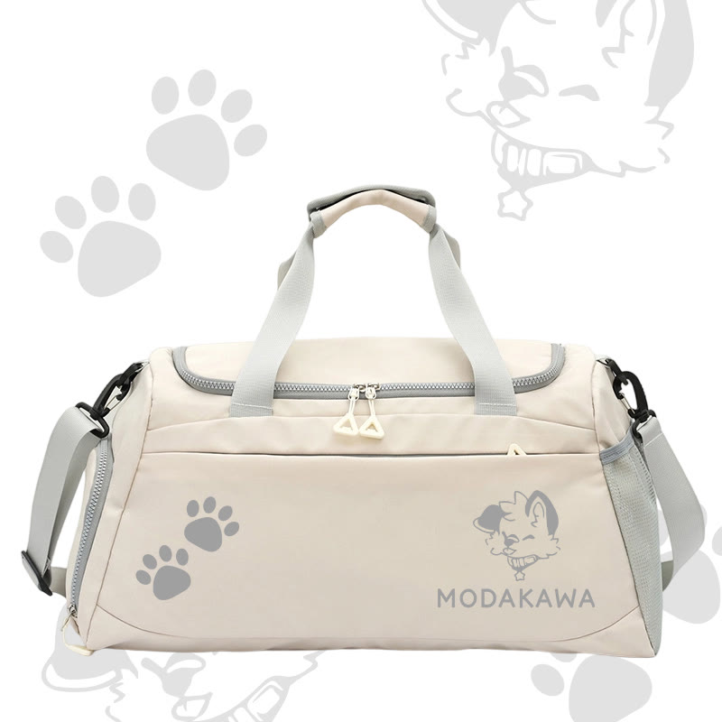 MODAKAWA X popipeko Puppy Graphic Large Capacity Sports Gym Duffel Bag - White - 55*28*26 cm - image 6