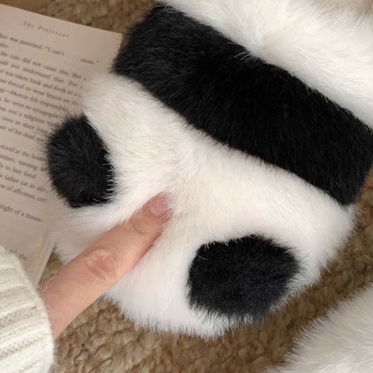 Lovely Cartoon Panda Fuzzy Ball Plush Slippers - image 11