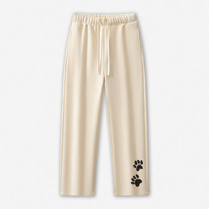 Paw Print Casual Pants - Apricot - 5XL - image 4
