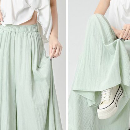 Korean Style Irregular Ruffle Cami Dress Wide Leg Pants Two Pieces Set - image 5