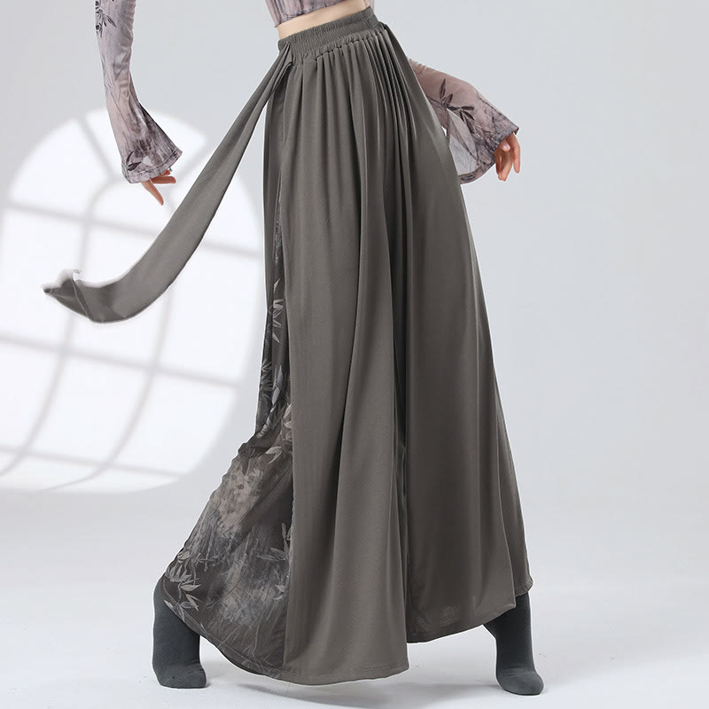 Bamboo Print Flowy Dance Pants - Grey - XL - image 3