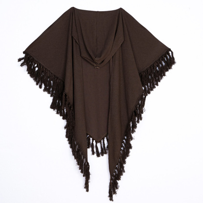 Vintage Tassel Dress Lace-up Top Cape Matching Outfit - Cape - L - image 4