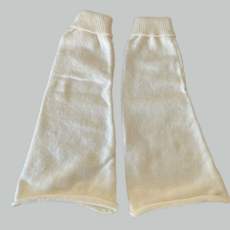 JK Pure Color Knit Leg Warmers - Begie - One Size - image 12
