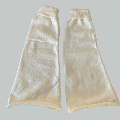 JK Pure Color Knit Leg Warmers - Begie - One Size - image 12