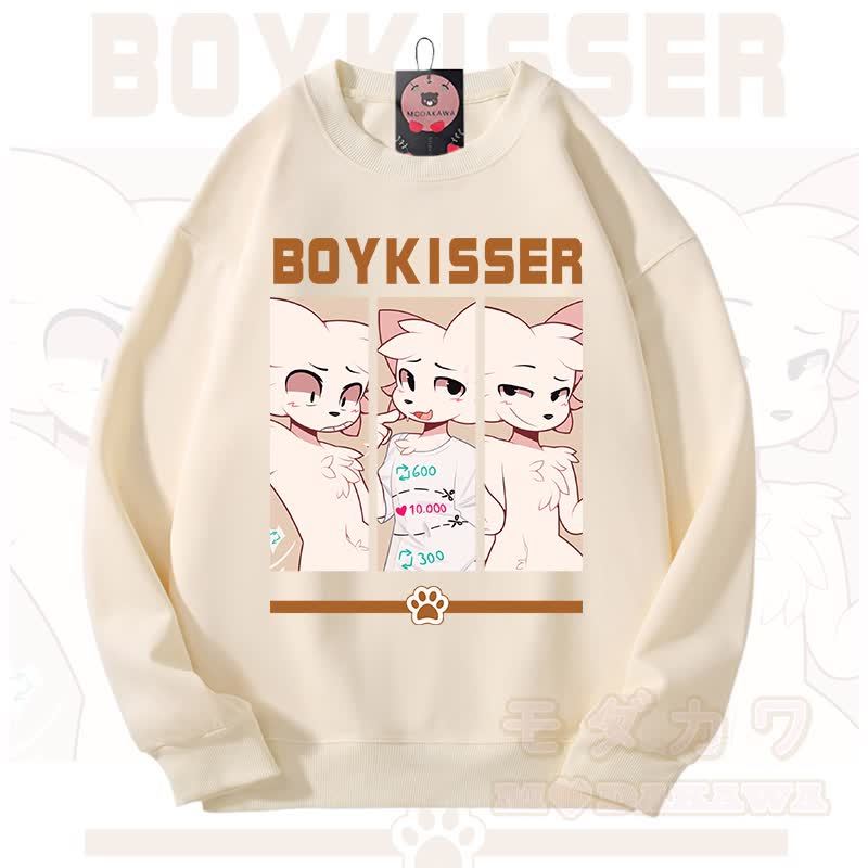 MODAKAWA X zarckets BOYKISSER Fox Graphic Unisex Sweatshirt - Beige - 3XL - image 14