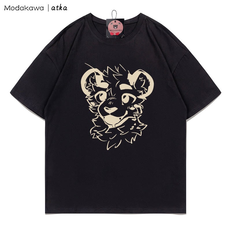 MODAKAWA X atka Cheeky Tiger Face Graphic T-shirt - Black - 5XL - image 3