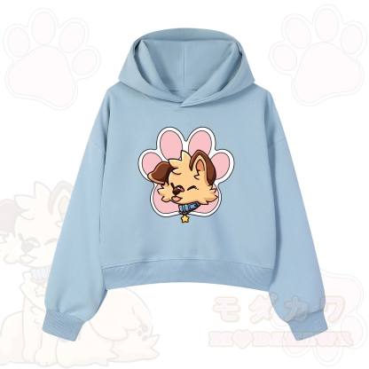 MODAKAWA X popipeko Cute Puppy Print Hoodie Sweatshirt - Blue - 3XL - image 10