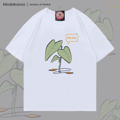MODAKAWA X Archive of Orchid HELLO Plant Graphic 100% Cotton T-shirt - image 4