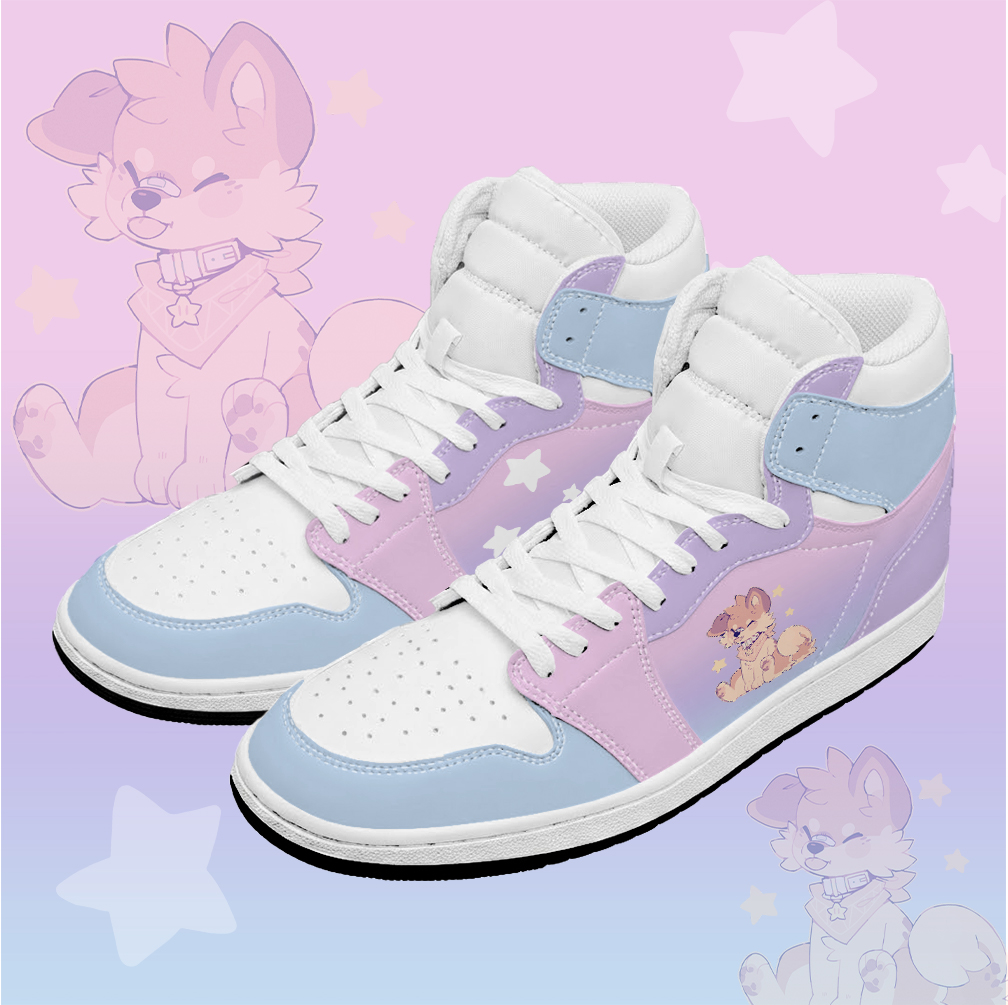 MODAKAWA X popipeko Puppy Graphic High Top Canvas Shoes - Purple - 48 - image 4