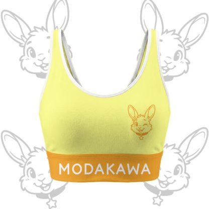Wink Bunny Graphic Crop Tank Sport Top Shorts Bikini Modakawa Matching Outfit - Yellow Top - 5XL - image 4