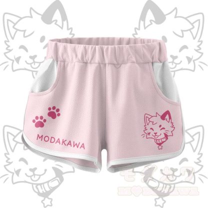 Kitty Graphic Crop Tank Sport Top Shorts Bikini Modakawa Matching Outfit - Pink Shorts - 5XL - image 11