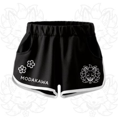 Nine Tailed Fox Graphic Crop Tank Sport Top Shorts Modakawa Matching Outfit - Black Shorts - 5XL - image 11
