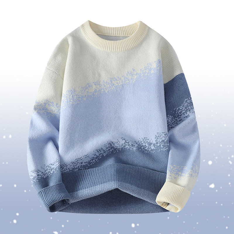 Gradient Knit Sweater Flower Cargo Pants Two Pieces - Blue Sweater - 2XL - image 6