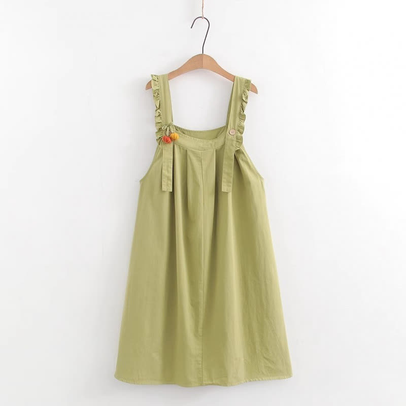 College Style Short Sleeve Shirt Strap Dress Two Pieces Set  - Green Dress - XL - image 16