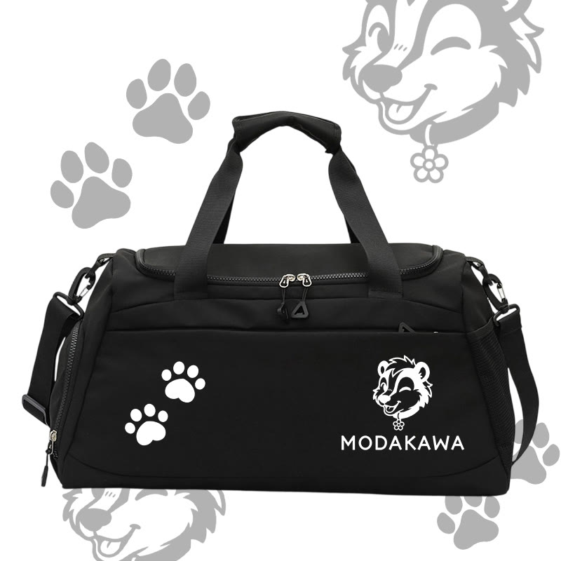 Skunk Graphic Modakawa Large Capacity Sports Gym Duffel Bag - Black - 55*28*26 cm - image 6