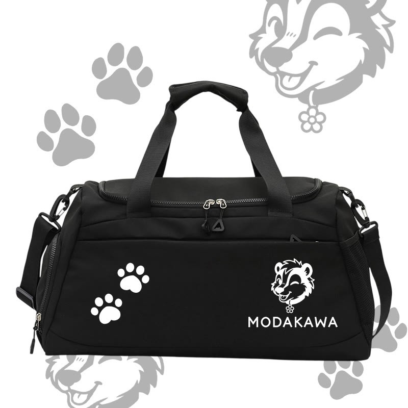 Skunk Graphic Modakawa Large Capacity Sports Gym Duffel Bag - Black - 55*28*26 cm - image 6