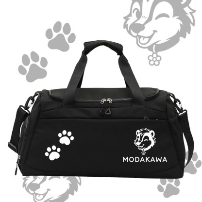 Skunk Graphic Modakawa Large Capacity Sports Gym Duffel Bag - Black - 55*28*26 cm - image 6