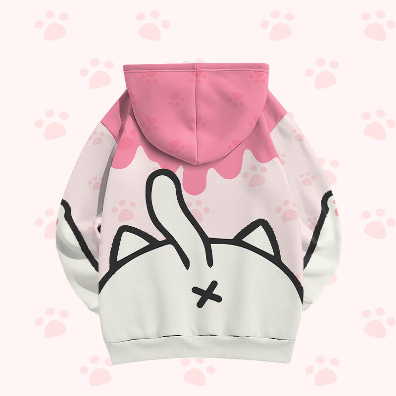 Cat Graphic Modakawa Pullover Hoodie - image 6