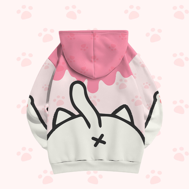 Cat Graphic Modakawa Pullover Hoodie - image 6