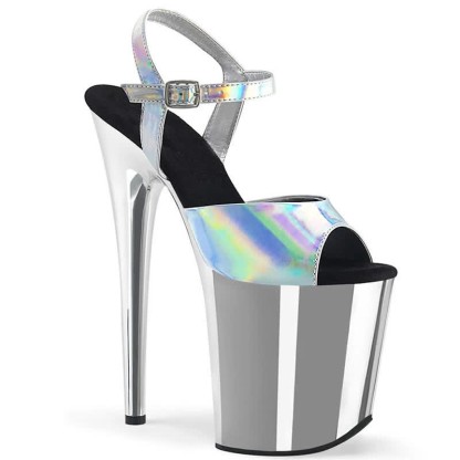 Fashion Transparent Open Toe Platform High Heel Sandals - White - 44 - image 3