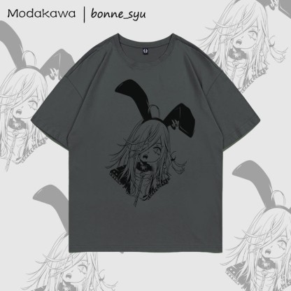 MODAKAWA X bonne_syu Gothic Bunny Girl Graphic T-shirt - Dark Grey - 5XL - image 2