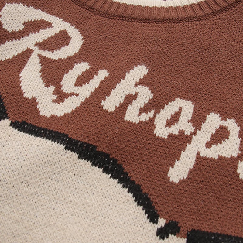 Bear Print Round Collar Sweater With Crossbody Bag - image 8