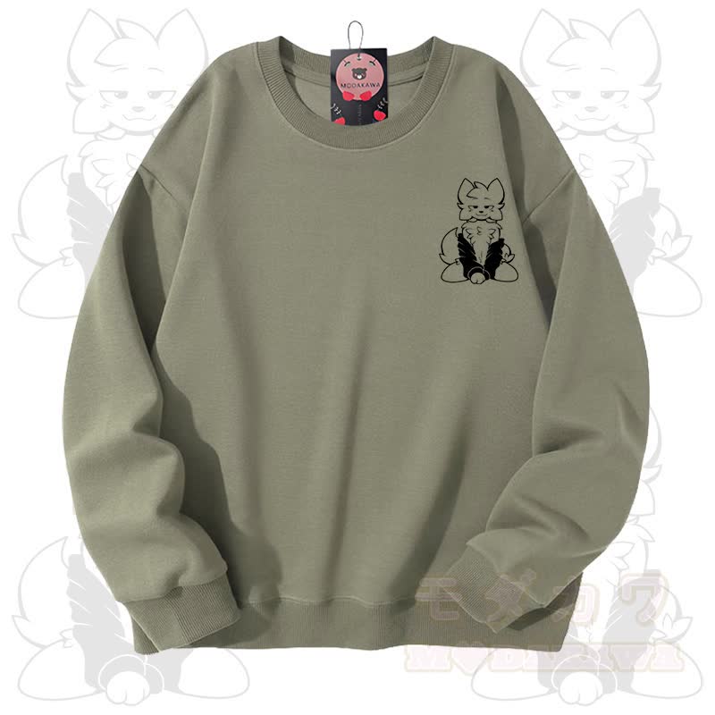 MODAKAWA X zarckets Fox Graphic Unisex Sweatshirt - Light Green B - 3XL - image 12