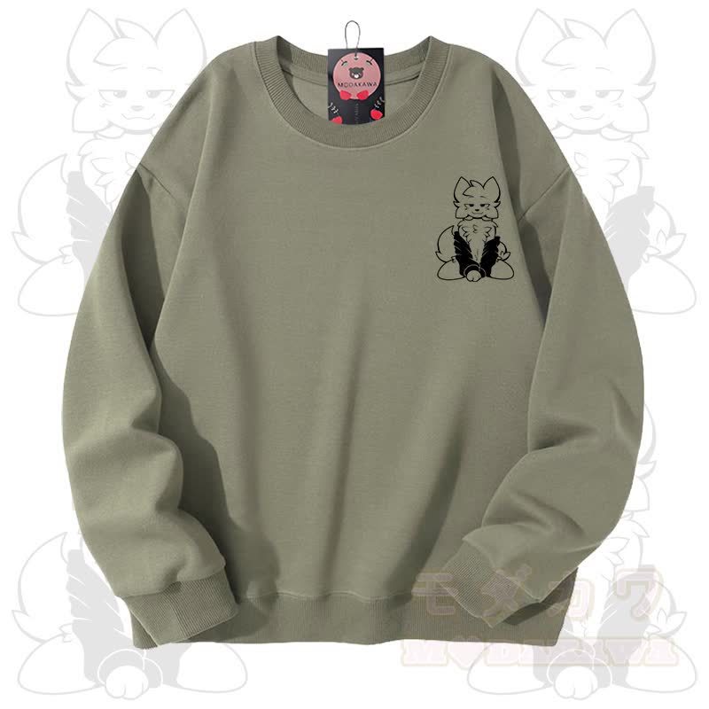 MODAKAWA X zarckets Fox Graphic Unisex Sweatshirt - Light Green B - 3XL - image 12